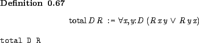 \begin{definition}[]~
\begin{center}%
\afdmath{}\text{\rm total}\hspace{0.2em} \...
...\SaveVerb{Verb}total D R\marginpar{\UseVerb{Verb}}\end{center}\end{definition}
